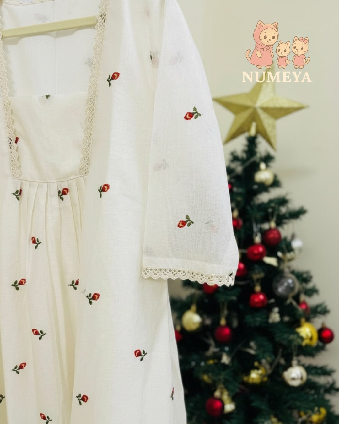 NM07 - Mul Chanderi Embroidered Dress for Moms