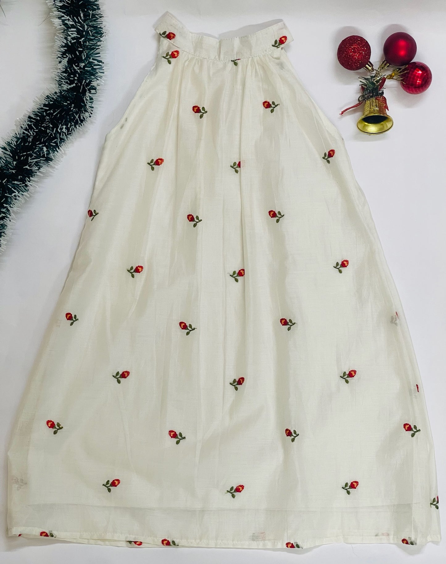 Girl's Mul Chanderi A-line Dress