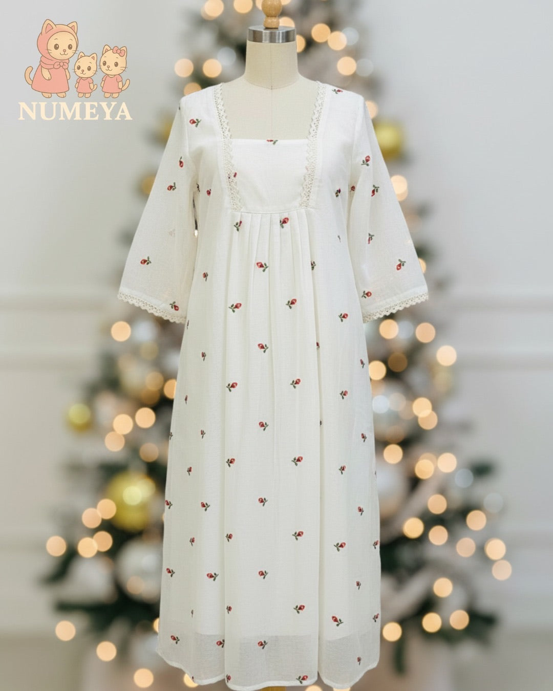 NM07 - Mul Chanderi Embroidered Dress for Moms